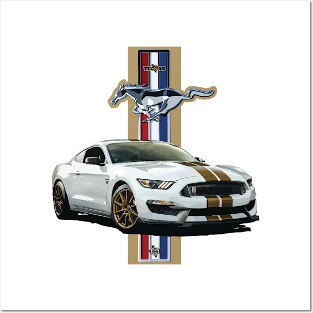 Texas Style Mustang Pony Gold Wall Art by CamcoGraphics